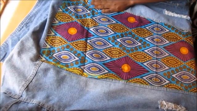 DIY-Denim Jacket with African Print-Ankara смотреть онлайн