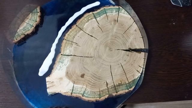 Часы из спила дуба и эпоксидной смолы👍морской прибой