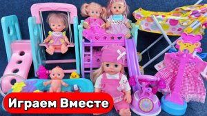 Играем в куклы ! Играем в Спальню принцессы ! Учимся купать малыша 🛀 Видео для детей
