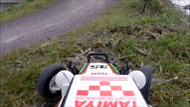 Tamiya Grasshopper RC Buggy / Car driven around BMX track with On board GoPro FPV смотреть онлайн