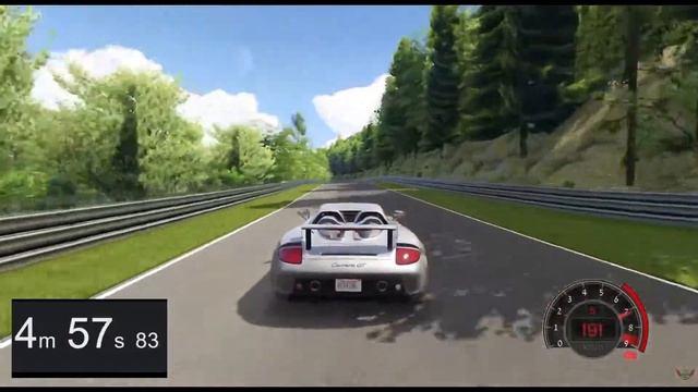Porsche Carrera GT Nurburgring Nordschleife While Trying To Get Best Speed Time [GTA V]