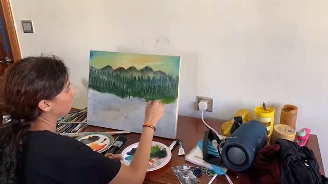 Satisfying Bob Ross Inspired Oil Painting смотреть онлайн