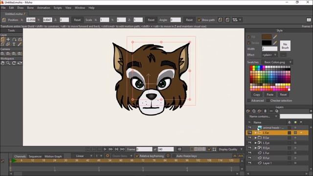 How to Create an Animal Head in Moho/Anime Studio смотреть онлайн