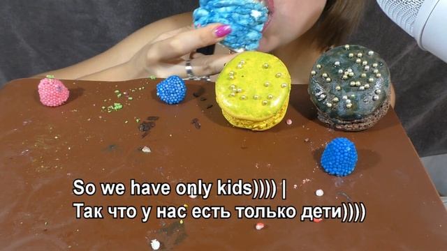 ASMR COLORED CREAMY MUFFINS + MACARONS (Soft Eating Sounds) NO TALKING Mukbang - 먹방 | JULS-ASMR