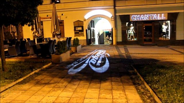 Rotating logo projection with ECOLIGHT LED gobo projector смотреть онлайн