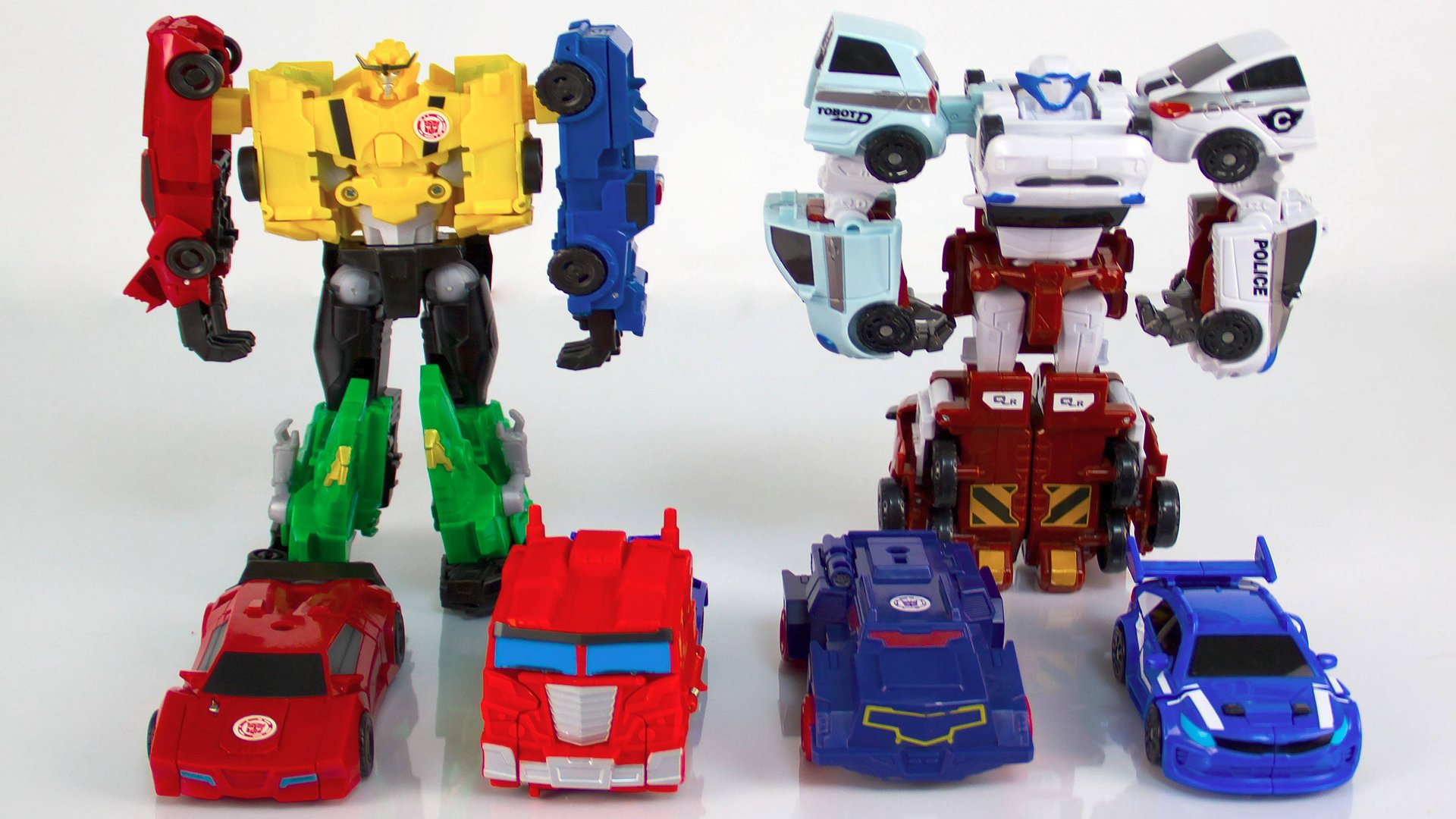 Трансформеры и Тоботы устроили челлендж- катание на роботах. Видео с игрушками. смотреть онлайн