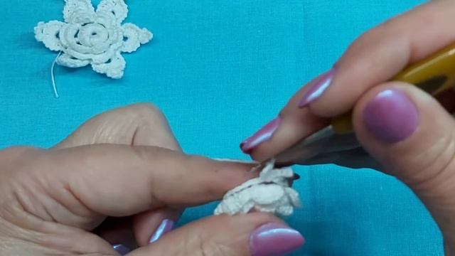 Трехярустный цветок. Связан крючком для Ирландского кружева. смотреть онлайн