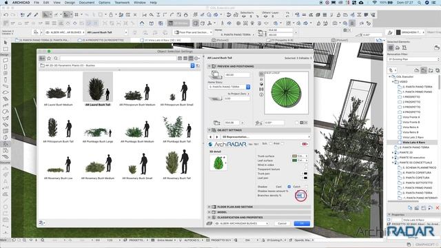 AR 2D-3D Parametric Plants 03 - Bushes - ARCHICAD Objects смотреть онлайн