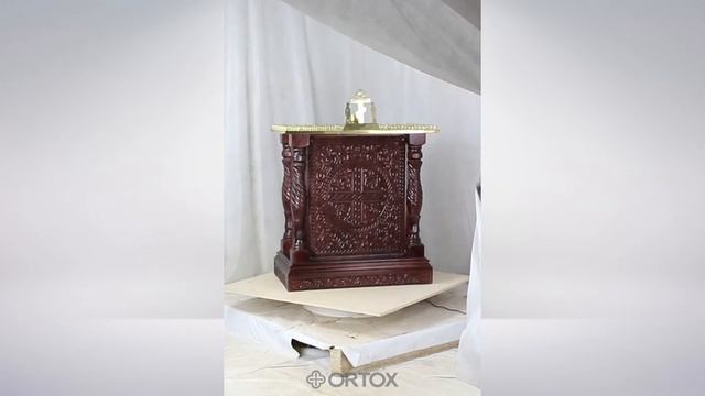 Панихидный стол 85х50 см на 100 свечей "Костромской", темный, резьба смотреть онлайн