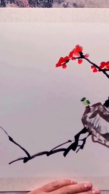 Chinese Painting. Китайская живопись. Цветы и птица. 國畫寫意花鳥