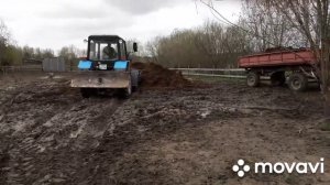 МтЗ-82.1, Универсал 800 погрузка навоза.