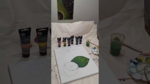 Acrylic painting tutorial. Lime. Интерьерная картина лайм. Рисуем акрилом.