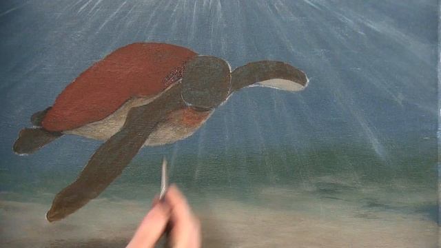 TIME LAPSE - Learn How to Paint "TROPICAL TURTLE" with Acrylic - Seascape Step by Step Tutorial смотреть онлайн