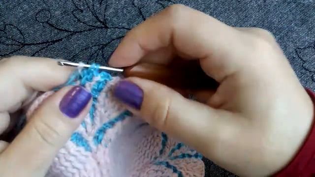 Видео урок. 3d берет рельефными столбиками. Часть 3. #3dberet #crochetpattern #береткрючком