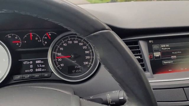 Peugot 508 2.0 BlueHDI 150KM 2016r.Dioda Informująca O Wypalaniu Filtra Cząstek Stałych .