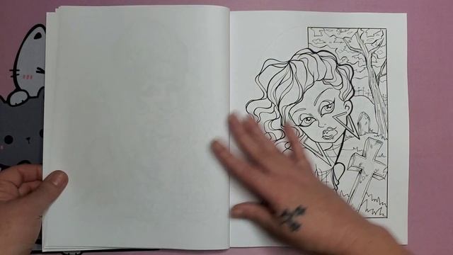 Day 1 Of Tricks And Treats! | Graveyard Girls | Karla Magana | Flip Through | Adult Coloring