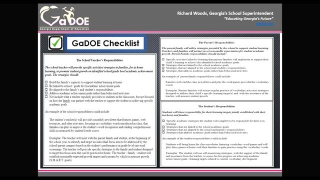 GaDOE Power Tips- School-Parent Compacts
