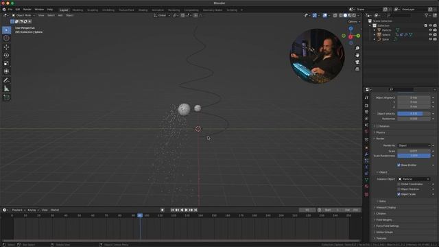 Blender Beginner Tutorial: Particles Following A Spiral Curve смотреть онлайн