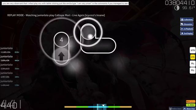 Mori Calliope: live again (OSU FC:replay 5.23) смотреть онлайн