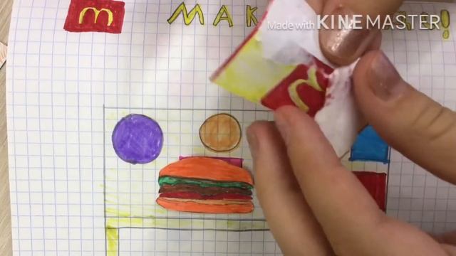 Бумажные сюрпризы Макдональдс и Пончики // видео Sasha Martynova //