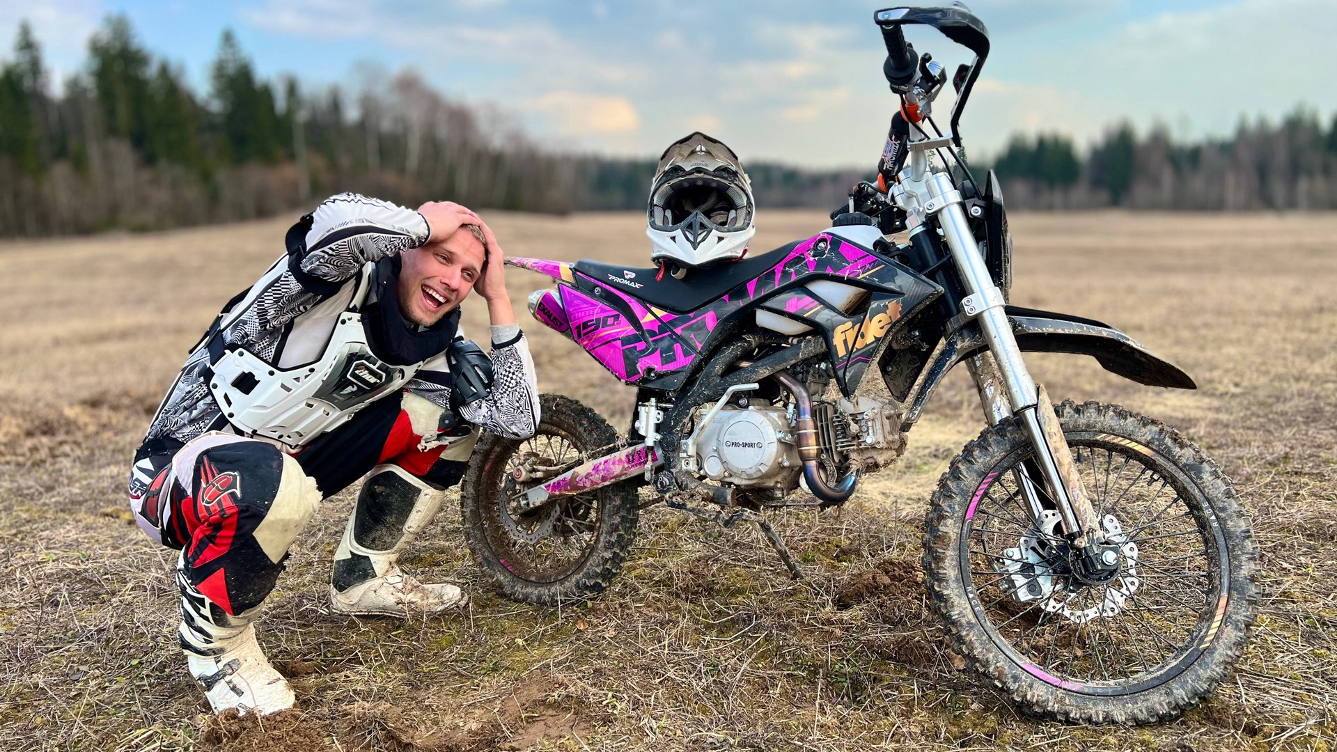 Чемпион по мотокроссу сел на китайский питбайк, его реакция! Новые питбайки Promax Faidet смотреть онлайн