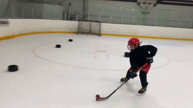 Техника владения коньками с удержанием шайбы. 2015 г.р.