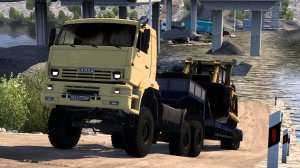 281 / ETS2 1.53 / Суровая Россия Забайкалье "R7" / КАМАЗ 65225 БАТЫР / засадил трал.