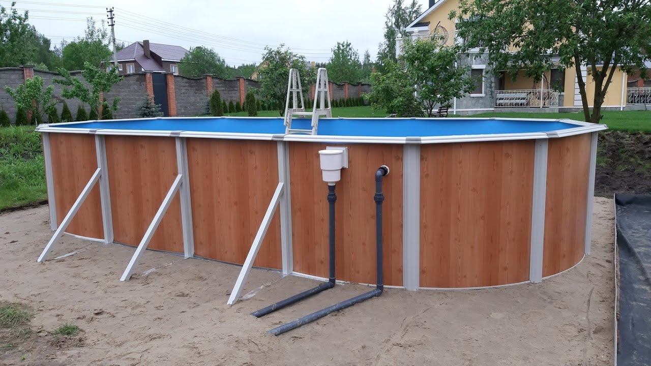 Каркасный Бассейн на Даче. Морозоустойчивый Бассейн 7.3х3.7х1.35 - Монтаж Эсприт-Биг Atlantic Pool смотреть онлайн