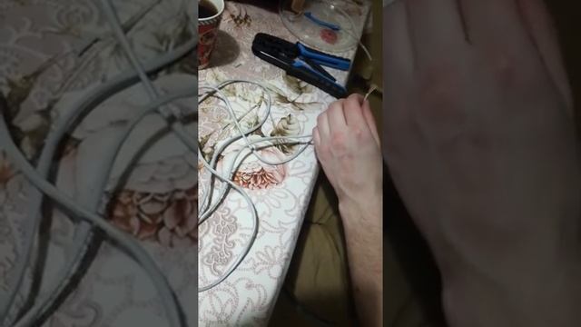 Обжим LAN кабеля , на 4пин (4 провада )