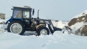 #belarus МТЗ 82.1 расчистка снега, погрузка сена