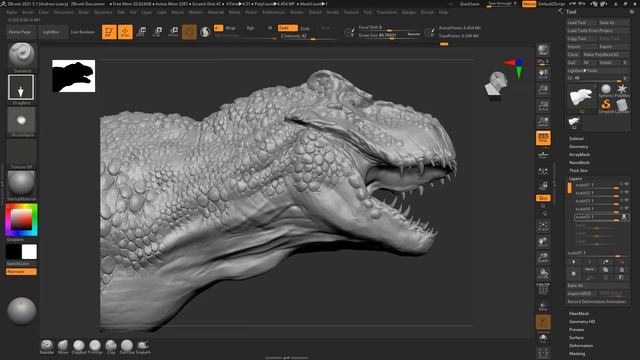 ZBrush to Photoshop Timelapse - Trex Concept смотреть онлайн