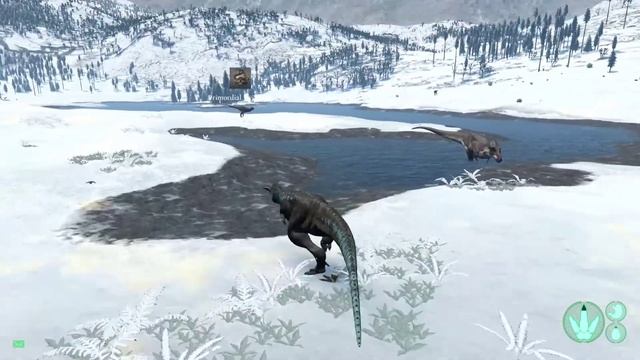 Жёсткая битва Карнотавра против Рекса,Rigid Carno Battle Against Rex,The Isle.