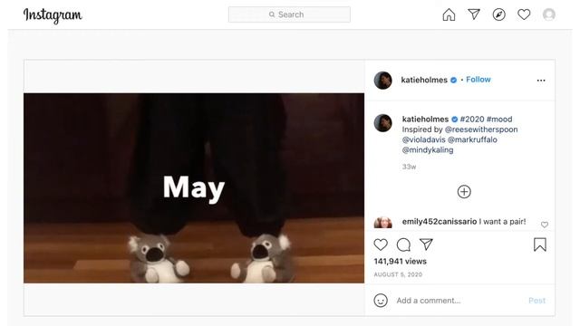 Katie Holmes Koala Instagram Video смотреть онлайн