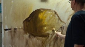 Процесс нанесения красочных слоёв масляными красками на холсте. Подмалёвок. Часть 1 из 5.