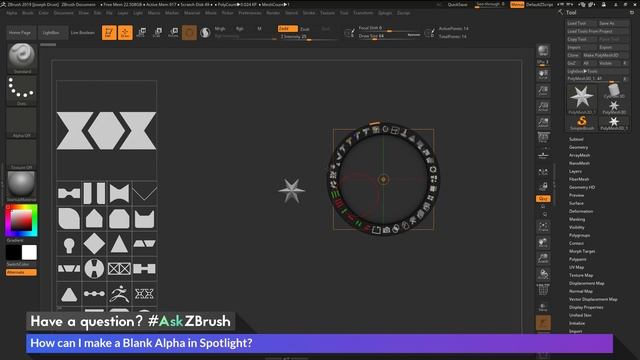 #AskZBrush: “How can I make a Blank Alpha in Spotlight?” смотреть онлайн