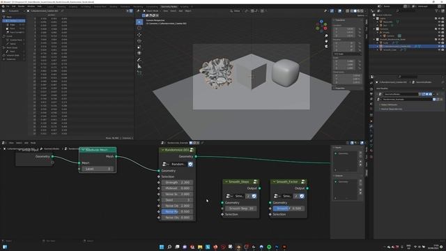 Blender geometry nodes, Smooth, Randomnize nodegroups смотреть онлайн