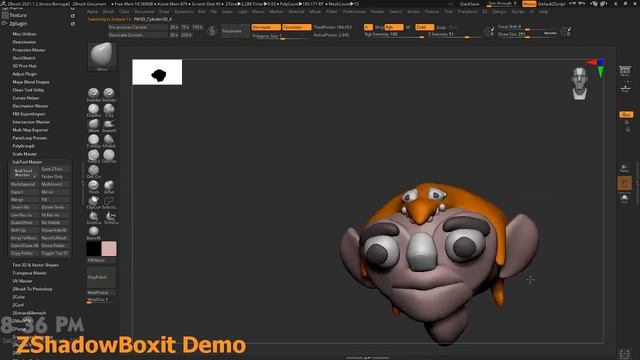 Zbrush plugin : zshadowboxit demo2, character blocking plugin смотреть онлайн