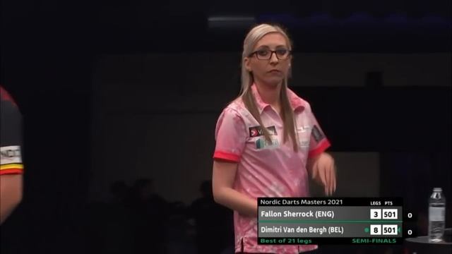 Fallon Sherrock v Dimitri Van den Bergh | 2021 Nordic Darts Masters | Semi Finals смотреть онлайн