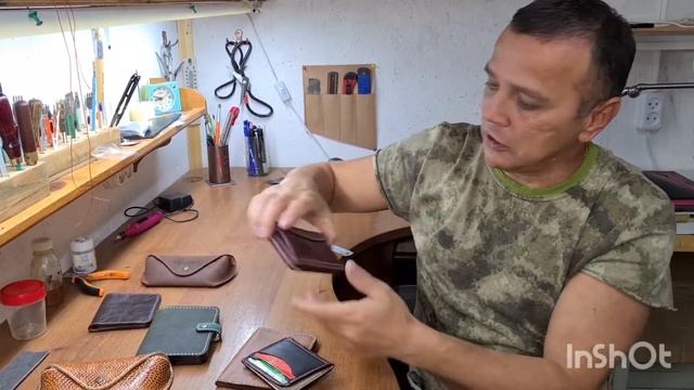 Кардхолдер из натуральной кожи, изготовлен вручную. смотреть онлайн