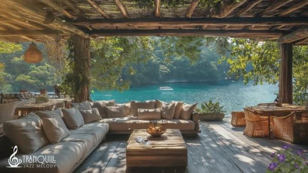 Good Morning Jazz In Lakeside _ Relaxing Morning and Tranquill Jazz Cafe Music T