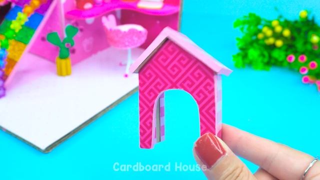 DIY Miniature House #13 ❤️ Make Cute Pink Hello Kitty Mini Room with bedroom from cardboard смотреть онлайн