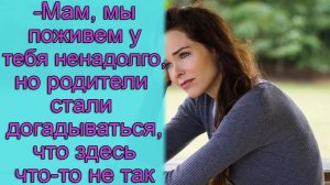 мам, мы поживем у тебя ненадолго, но родители догадались, что...