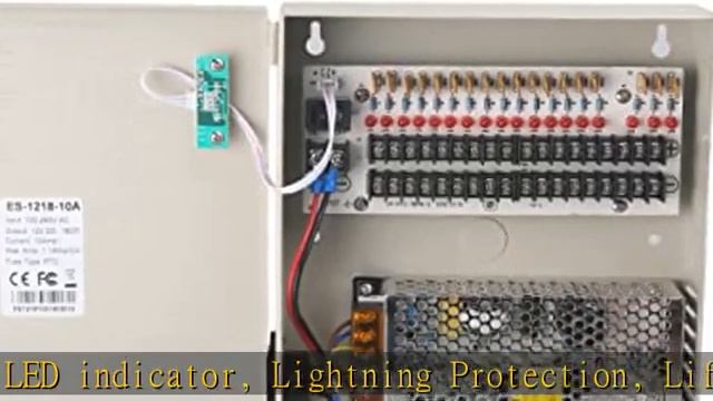 EVERSECU 18 Channel DC12V 20 Amp Reset Fuse CCTV DC Distributed Power Box with AC Plug and Lock for смотреть онлайн
