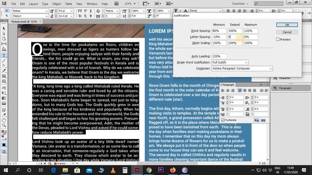 How to Resolve Paragraph Justification Problem in InDesign l മലയാളം смотреть онлайн