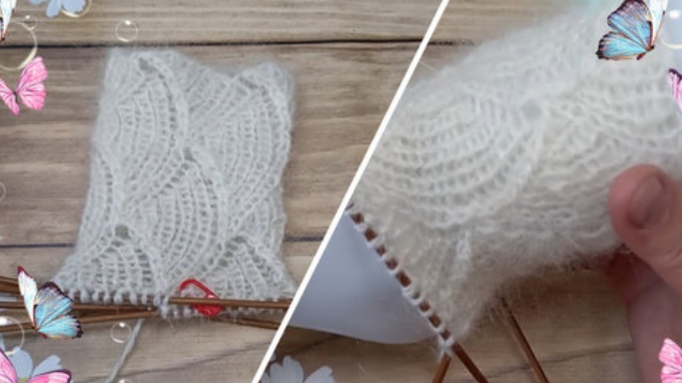Универсальный узор спицами для кругового вязания🔥 смотреть онлайн