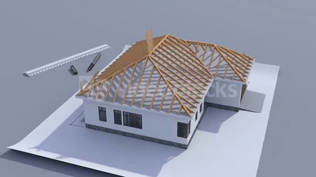 building a house with a hip roof time lapse 3d animation of house construction from the blueprints смотреть онлайн
