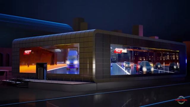 Анимационный ролик для медиафасада Павильона МЦД