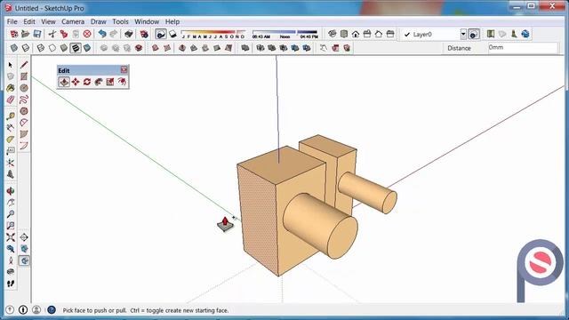 SketchUp - How to use the Push-Pull Tool смотреть онлайн