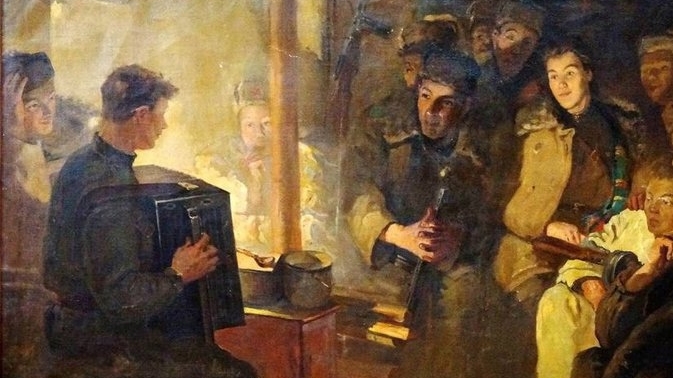 в землянке . бьётся в тесной печурке огонь смотреть онлайн