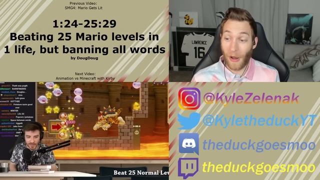 EVERYTHING IS BANNED! Reacting to "Beating 25 Mario levels in 1 life but banning all words" DougDou смотреть онлайн